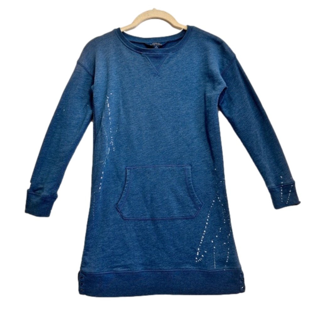 POLO RALPH LAUREN Paint Splash‎ Fleece Dress, Size MEDIUM (8-10)